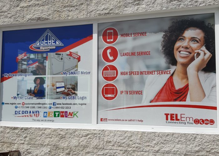 TelEm commercial in window